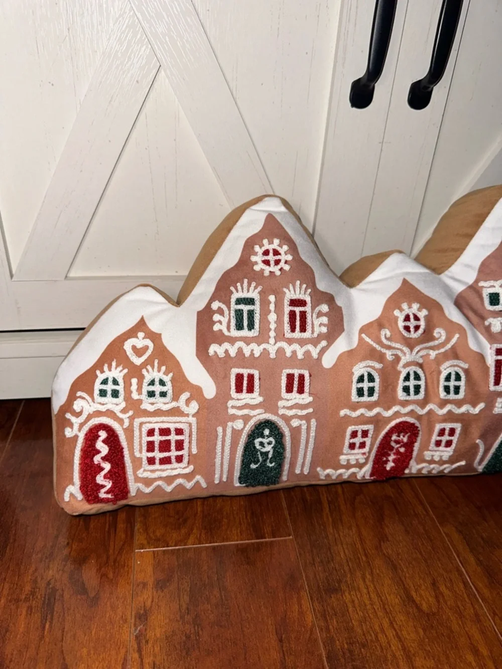 Holiday Gingerbread Village Decorative Pillow